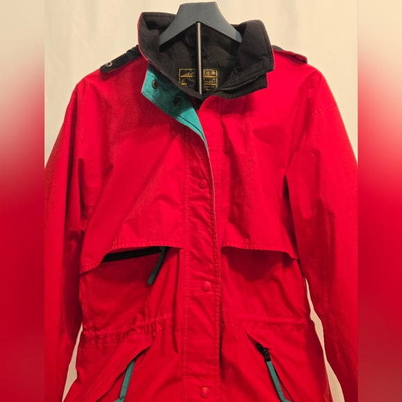 Vintage 90s Eddie Bauer Mens Teal Gore-Tex medium Rain Coat Jacket‎ Windbreaker - Picture 2 of 16